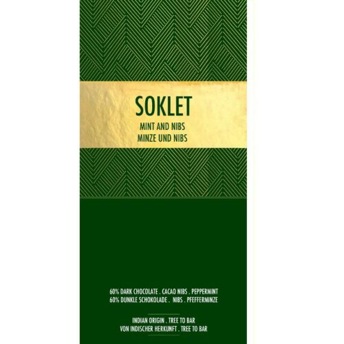 Soklet Chocolat noir 60% - menthe - éclats de cacao - Inde