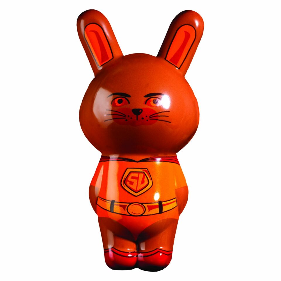 Super Lapin en chocolat Carré Noir