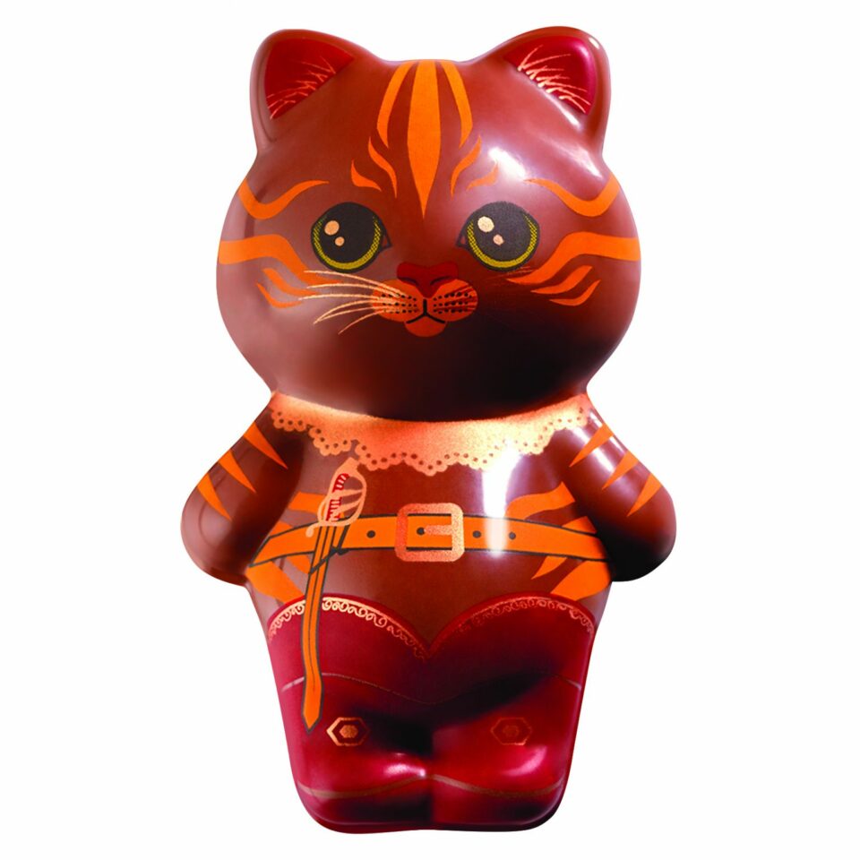 Chat Potté en chocolat Carré Noir