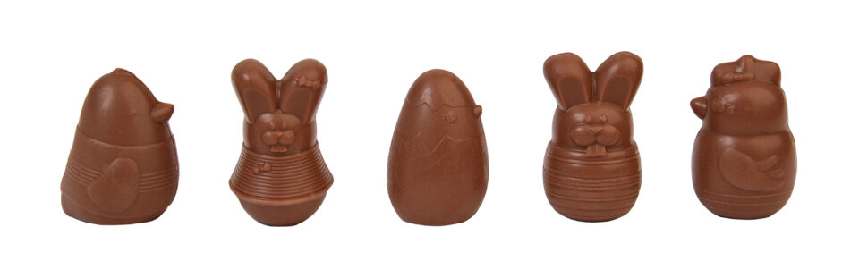 Assortiment de petits animaux de Pâques en chocolat au lait